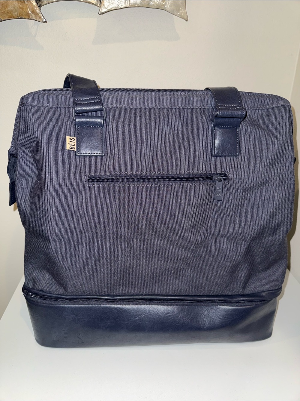 BEIS Weekender Canvas Tote in Navy Blue - Picture 3 of 8